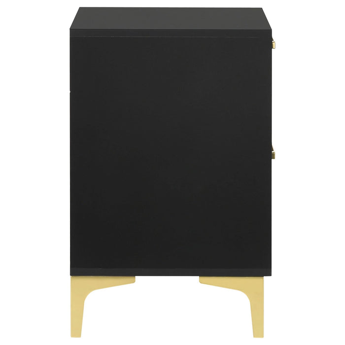 Kendall 2 - drawer Nightstand Black - Walo Furniture