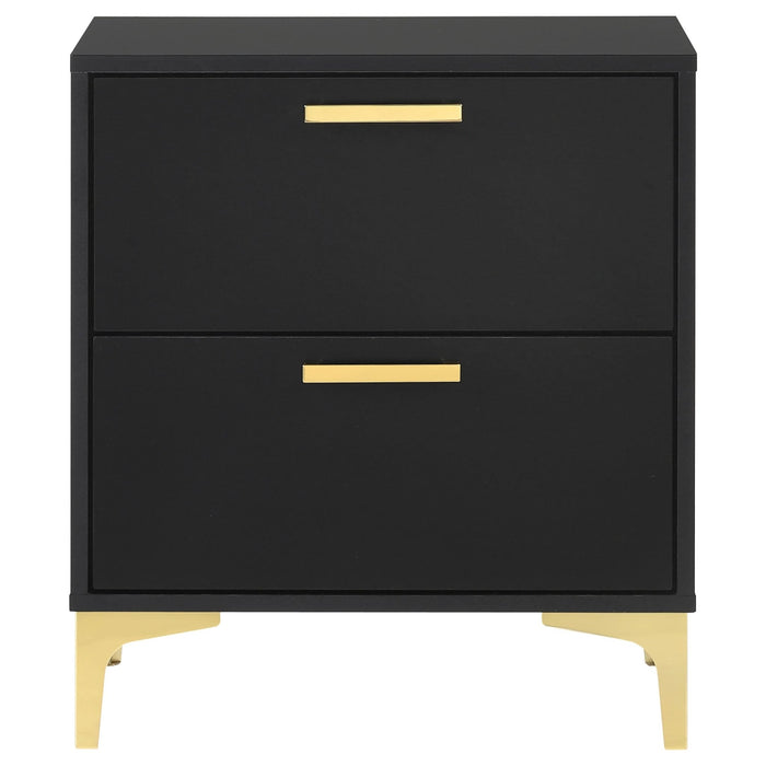 Kendall 2 - drawer Nightstand Black - Walo Furniture