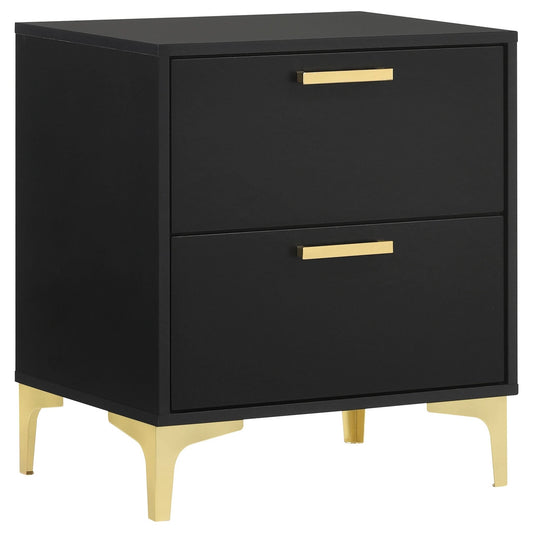 Kendall 2 - drawer Nightstand Black - Walo Furniture