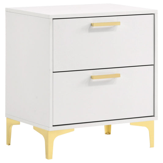 Kendall 2 - drawer Nightstand White - Walo Furniture