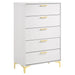 Kendall 5 - drawer Bedroom Chest White - Walo Furniture