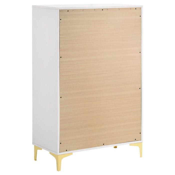 Kendall 5 - drawer Bedroom Chest White - Walo Furniture