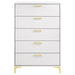 Kendall 5 - drawer Bedroom Chest White - Walo Furniture