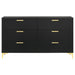 Kendall 6 - drawer Dresser Black - Walo Furniture