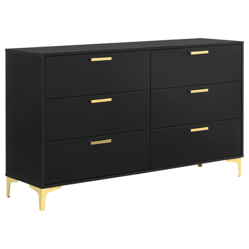 Kendall 6 - drawer Dresser Black - Walo Furniture