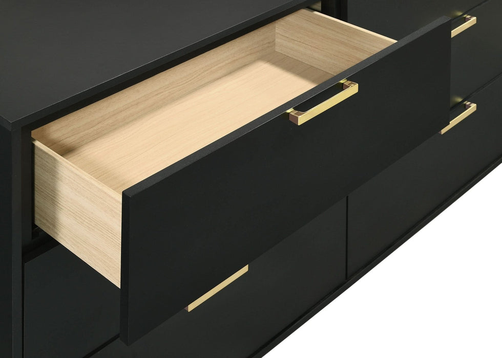 Kendall 6 - drawer Dresser Black - Walo Furniture