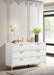 Kendall 6 - drawer Dresser White - Walo Furniture