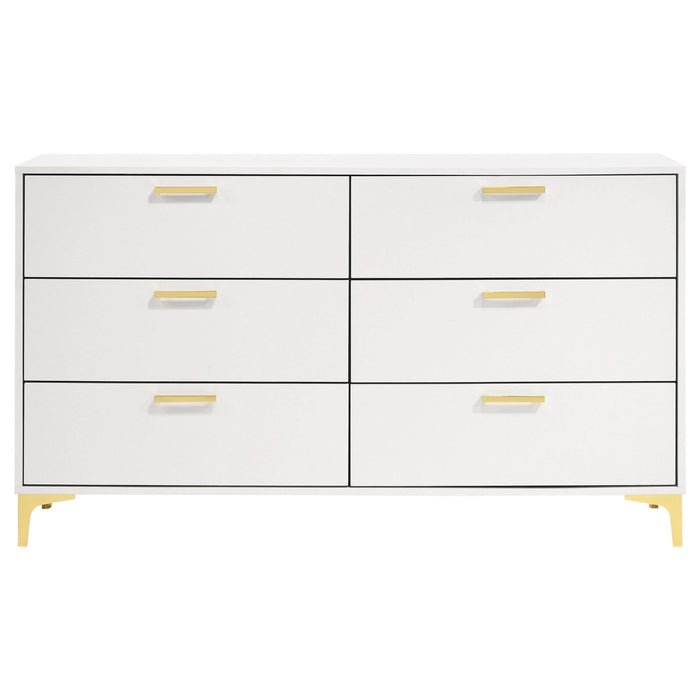 Kendall 6 - drawer Dresser White - Walo Furniture