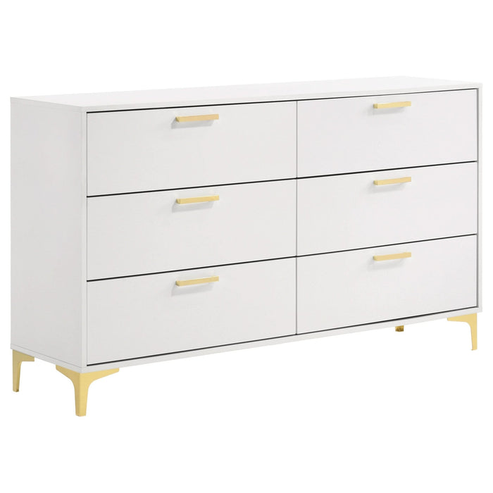 Kendall 6 - drawer Dresser White - Walo Furniture