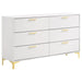 Kendall 6 - drawer Dresser White - Walo Furniture