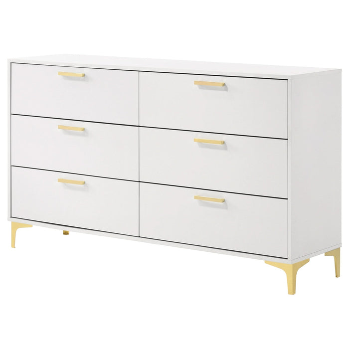 Kendall 6 - drawer Dresser White - Walo Furniture