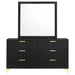 Kendall 6 - drawer Dresser with Mirror Black - Walo Furniture