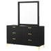 Kendall 6 - drawer Dresser with Mirror Black - Walo Furniture