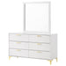 Kendall 6 - drawer Dresser with Mirror White - Walo Furniture