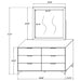 Kendall 6 - drawer Dresser with Mirror White - Walo Furniture