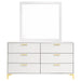 Kendall 6 - drawer Dresser with Mirror White - Walo Furniture