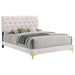 Kendall Upholstered California King Panel Bed White - Walo Furniture