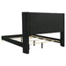 Kendall Upholstered Eastern King Panel Bed Black - Walo Furniture