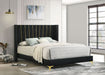 Kendall Upholstered Eastern King Panel Bed Black - Walo Furniture