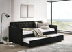 Kendall Upholstered Twin Daybed with Trundle Black - Walo Furniture