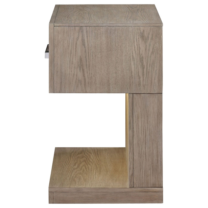 Kenora 1 - drawer Nightstand Bedside Table Barley Brown - Walo Furniture