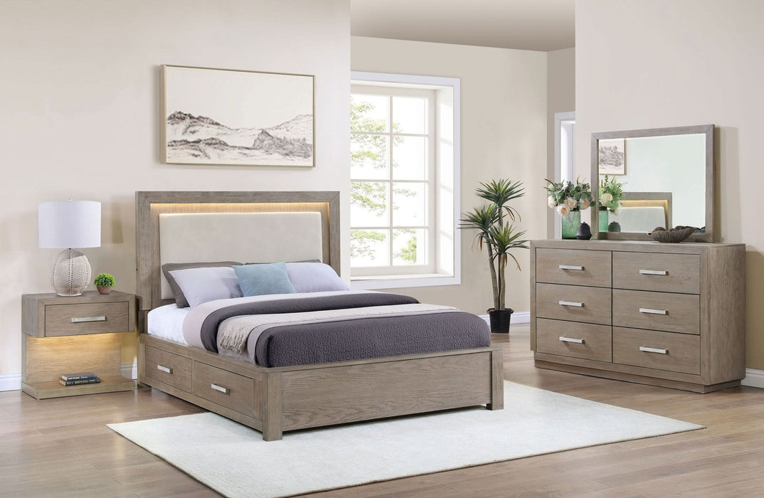 Kenora 4 - piece California King Bedroom Set Barley Brown - Walo Furniture