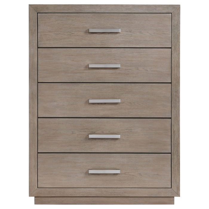 Kenora 5 - drawer Bedroom Chest Barley Brown - Walo Furniture