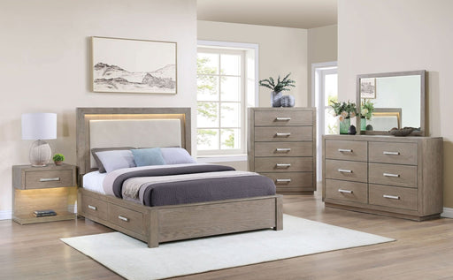 Kenora 5 - piece California King Bedroom Set Barley Brown - Walo Furniture