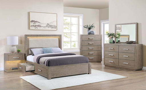 Kenora 5 - piece California King Bedroom Set Barley Brown - Walo Furniture