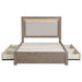 Kenora 56 - inch California King LED Storage Bed Barley Brown - Walo Furniture