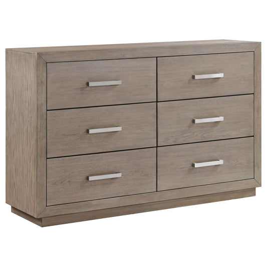 Kenora 6 - drawer Dresser Barley Brown - Walo Furniture