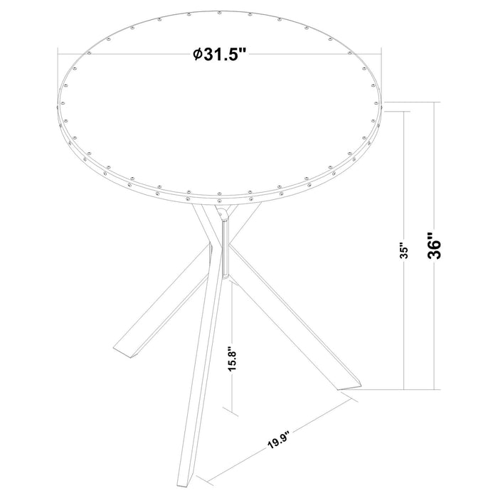 Kenzo Round 32 - inch Galvanized Steel Bistro Bar Table Silver - Walo Furniture