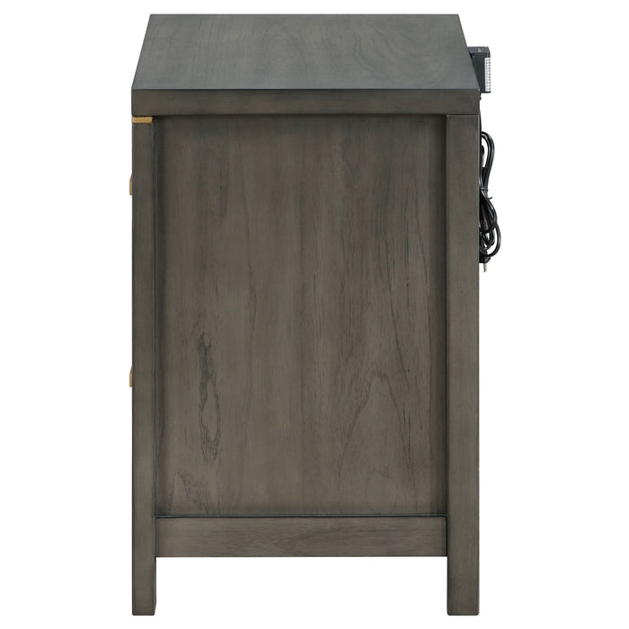 Kieran 2 - drawer Nightstand Grey - Walo Furniture