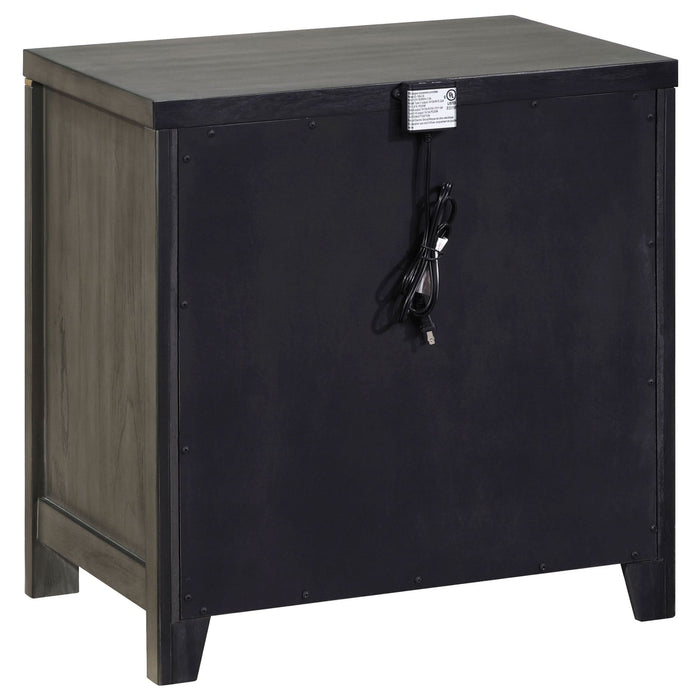 Kieran 2 - drawer Nightstand Grey - Walo Furniture