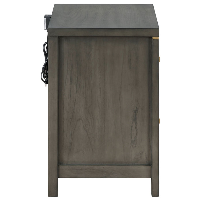 Kieran 2 - drawer Nightstand Grey - Walo Furniture