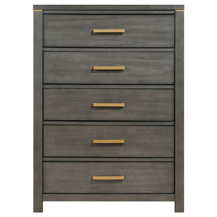 Kieran 5 - drawer Bedroom Chest Grey - Walo Furniture