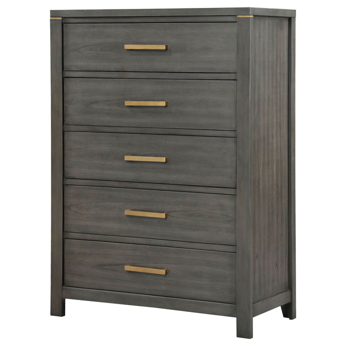 Kieran 5 - drawer Bedroom Chest Grey - Walo Furniture