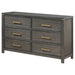 Kieran 6 - drawer Dresser Grey - Walo Furniture