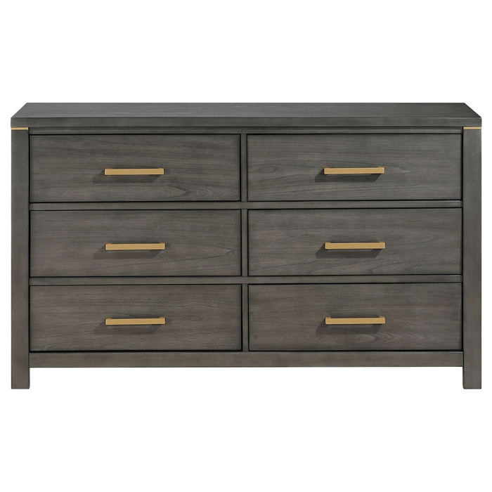 Kieran 6 - drawer Dresser Grey - Walo Furniture