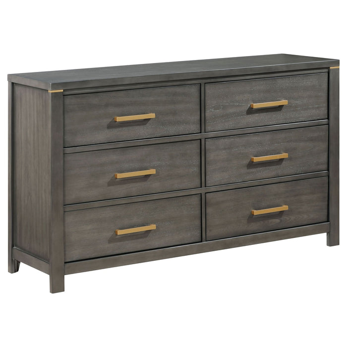 Kieran 6 - drawer Dresser Grey - Walo Furniture