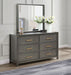 Kieran 6 - drawer Dresser with Mirror Grey - Walo Furniture