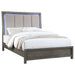 Kieran Wood California King LED Panel Bed Grey - Walo Furniture