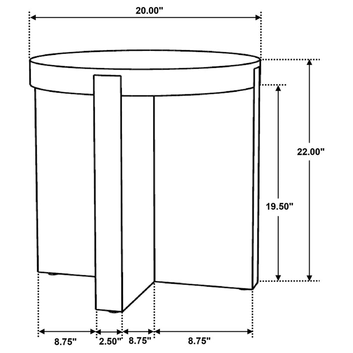 Kinkaid Round Solid Mango Wood End Table Brown - Walo Furniture