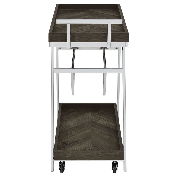 Kinney 1 - drawer Engineered Wood Bar Cart Rustic Grey - Walo Furniture