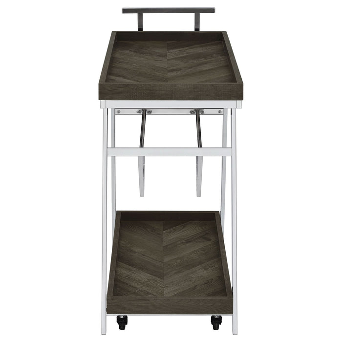 Kinney 1 - drawer Engineered Wood Bar Cart Rustic Grey - Walo Furniture