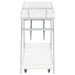 Kinney 1 - drawer Engineered Wood Bar Cart White High Gloss - Walo Furniture