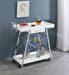 Kinney 1 - drawer Engineered Wood Bar Cart White High Gloss - Walo Furniture