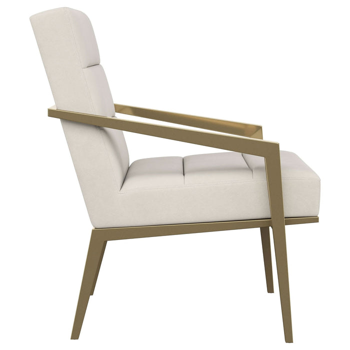 Kirra Upholstered Metal Arm Accent Chair Cream - Walo Furniture