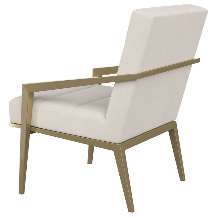 Kirra Upholstered Metal Arm Accent Chair Cream - Walo Furniture