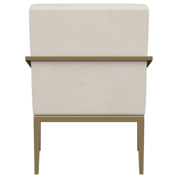 Kirra Upholstered Metal Arm Accent Chair Cream - Walo Furniture